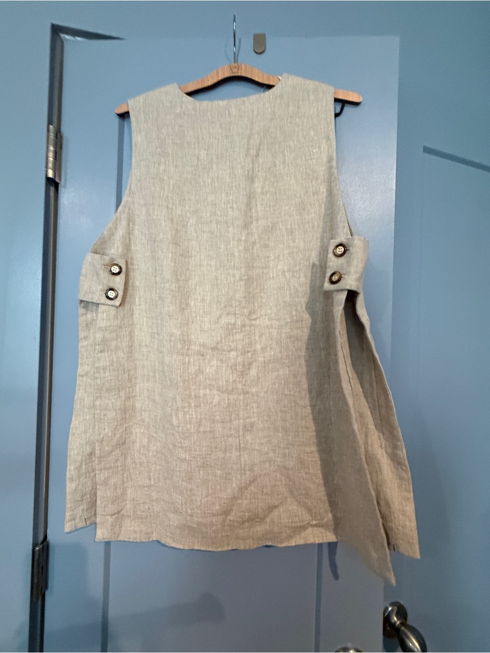 DISSH Natural Beige Linen Sleeveless Vest - Size 12 - Picture 2 of 7